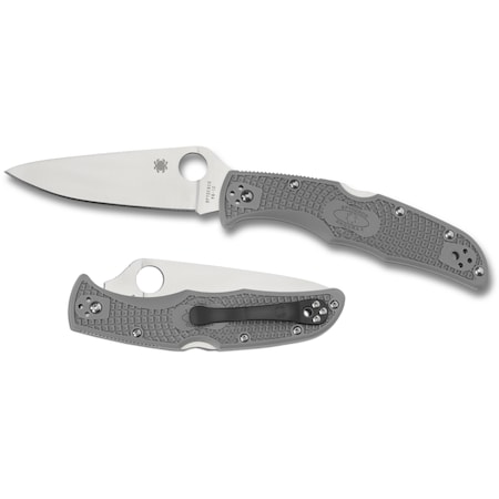 Spyderco 2024 Spyderco Endura 4 Lightweight Gray Flat Ground Plain SPY-C10FPGY